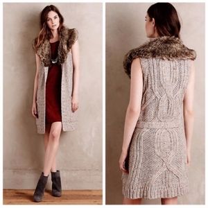 Anthropologie Angel of the North faux fur vest